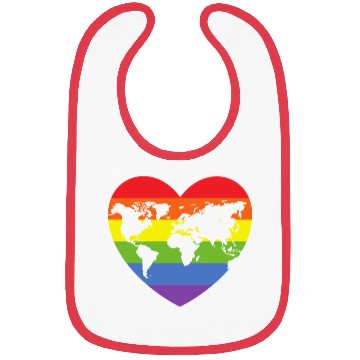 Discover Rainbow Hearts World Map Bibs