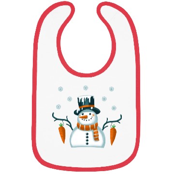 Discover New Year's snowman with snowflakes Bibs