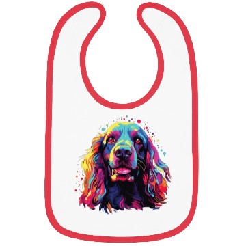 Discover Watercolor Colorful Cocker Spaniel Bibs
