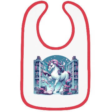 Discover Unicorn Librarian in Enchanted Library Bibs