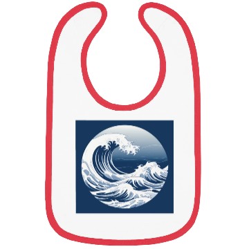 Discover Waves Ocean Serenity Minimalistic copy Bibs