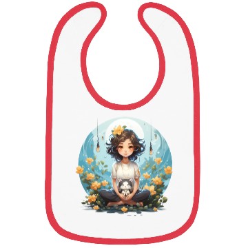 Discover A cute kawaii style yoga pose with a smiling face Bibs