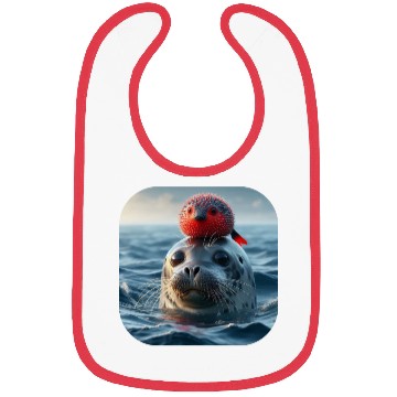 Discover Seal and pufferfish friends from the ocean Bibs