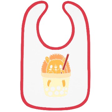 Discover Boba Tea Hedgehog Pet Lover Gift Bibs