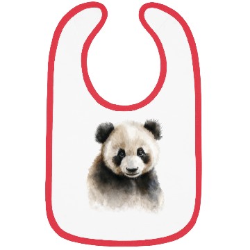 Discover Panda Cute Bear Watercolor Painting Portrait Bibs