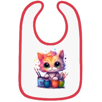 Discover cute painting cat Bibs