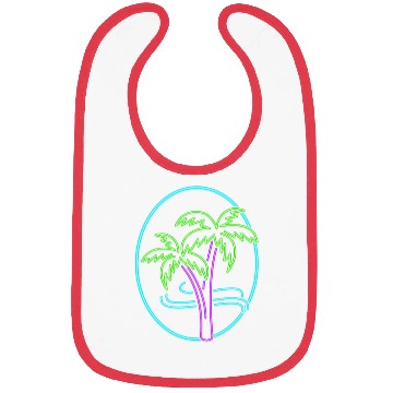 Discover Vacation Bibs, Neon Palm Trees Bibs, Gift For