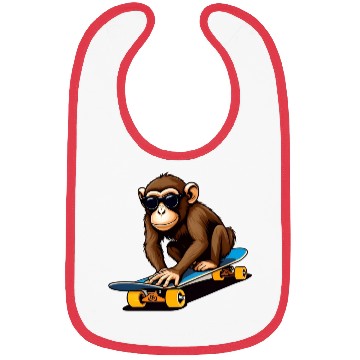 Discover The Monkey Skateboarder For Monkey Lovers. Bibs