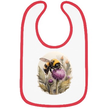 Discover Bumblebee on thistle watercolor Bibs