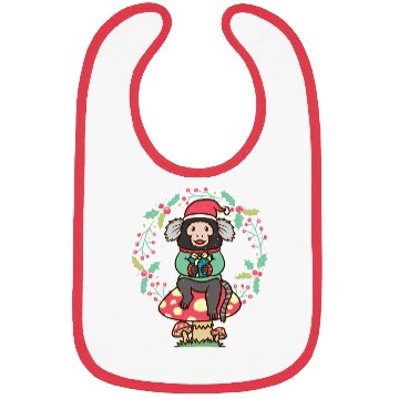 Discover Marmoset Monkey On Mushroom Christmas Wreath Bibs