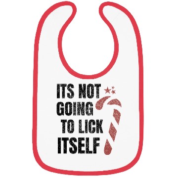 Discover Festive Candy Cane with Stars Illustration Bibs