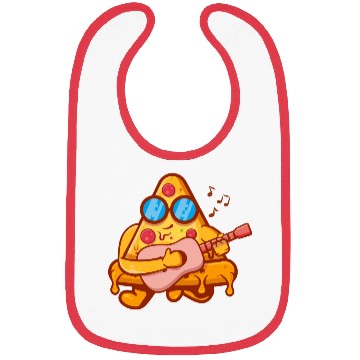 Discover Cool Pizza Playing Guitar Bibs
