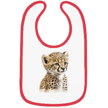 Discover Baby Cheetah Watercolor Painting Portrait Bibs