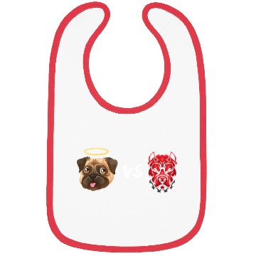 Discover Angel Pug Dog Vs Devil Pitbull Dog Bibs