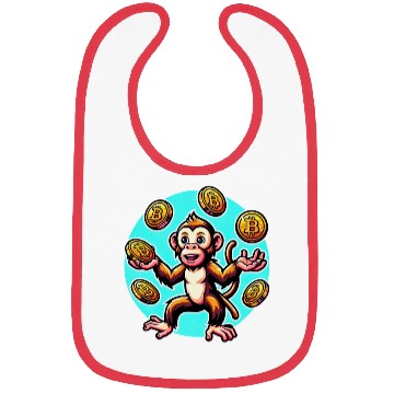 Discover Bitcoin Juggling Monkey - Digital Art Bibs