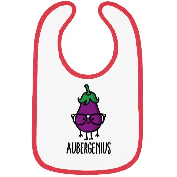 Discover Aubergine eggplant genius Aubergenius Bibs