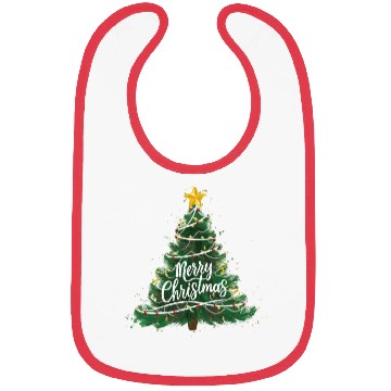 Discover Watercolor Christmas Tree Bibs