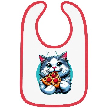 Discover Cute Cat eating Pizza Bibs
