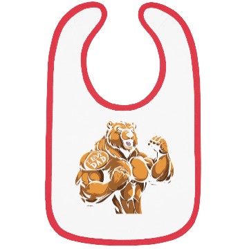 Discover Brown Bear Biceps Tattoo I Love Dad Bibs