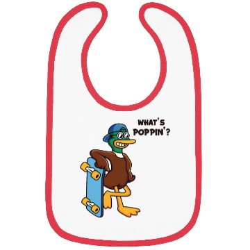 Discover What's Poppin Duck Skaterboy Skateboardkid Bibs