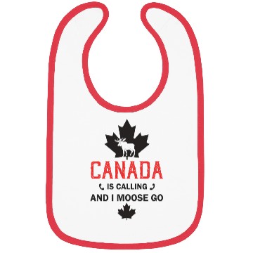 Discover Canada Moose Canadian Flag Maple Leaf Bibs