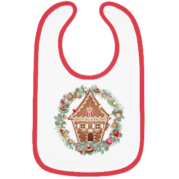 Discover Gingerbread house in Eucalyptus for Christmas Bibs
