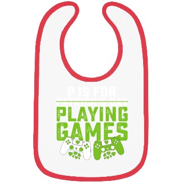 Discover P Is For Playing Games Gamer Gaming St Patrick's Bibs