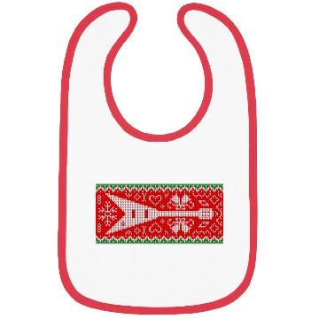 Discover Christmas Pattern With Heavy Metal Electric Guitar Bibs