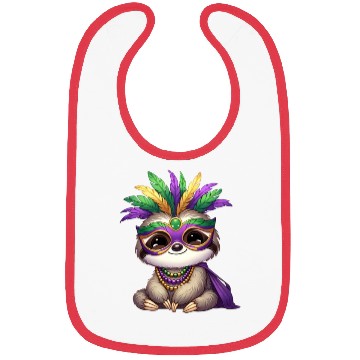 Discover Mardi Gras Sloth Comic Design Bibs