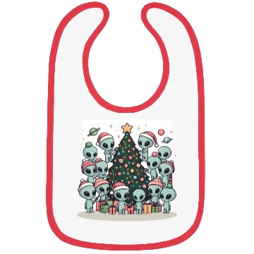 Discover Aliens Christmas tree Bibs