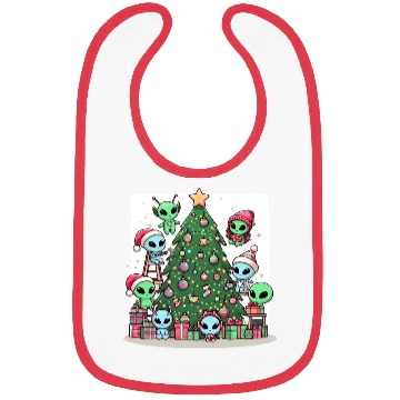 Discover Aliens decorate Christmas tree Bibs