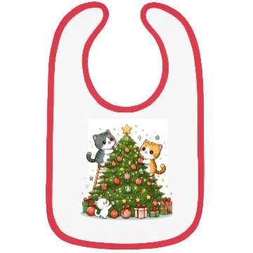 Discover Kittens decorate a Christmas tree Bibs