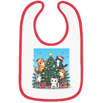 Discover Kittens decorate a Christmas tree Bibs