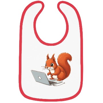 Discover Squirrel on laptop Bibs