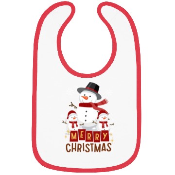 Discover Snowman Merry Christmas Bibs