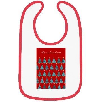 Discover Merry Christmas Teal Christmas Trees on Red Bibs