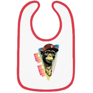 Discover Hip hop monkey with rapper hat Bibs