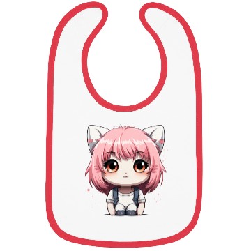 Discover kawaii cat face with cat head Bibs