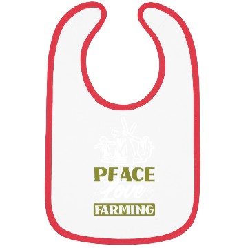 Discover Peace Love Farming Funny Farmer Gift Bibs