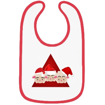 Discover Three Christmas sheeps and a Red triangle Bibs