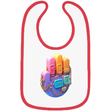 Discover Hand with LOVE Plaques Bibs