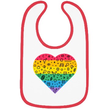 Discover Rainbow Heart Bibs