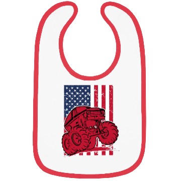 Discover Monster Truck American Flag Bibs