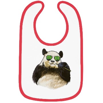 Discover Chilling Panda Eating Bamboo Bear Bibs