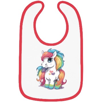 Discover Rainbow Baby Pony Bibs