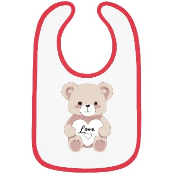 Discover Valentine Teddy Bear Bibs
