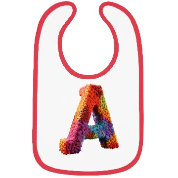 Discover realistic knitted letter "A" Bibs