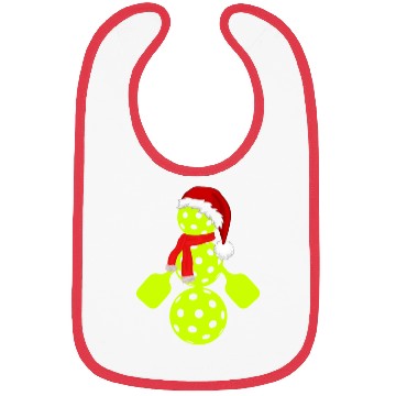 Discover Funny pickleball snowman merry Christmas Bibs