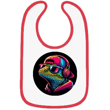 Discover Cool gecko lizard with dj headphones Bibs