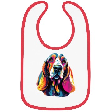 Discover Watercolor Colorful Basset Hound Bibs